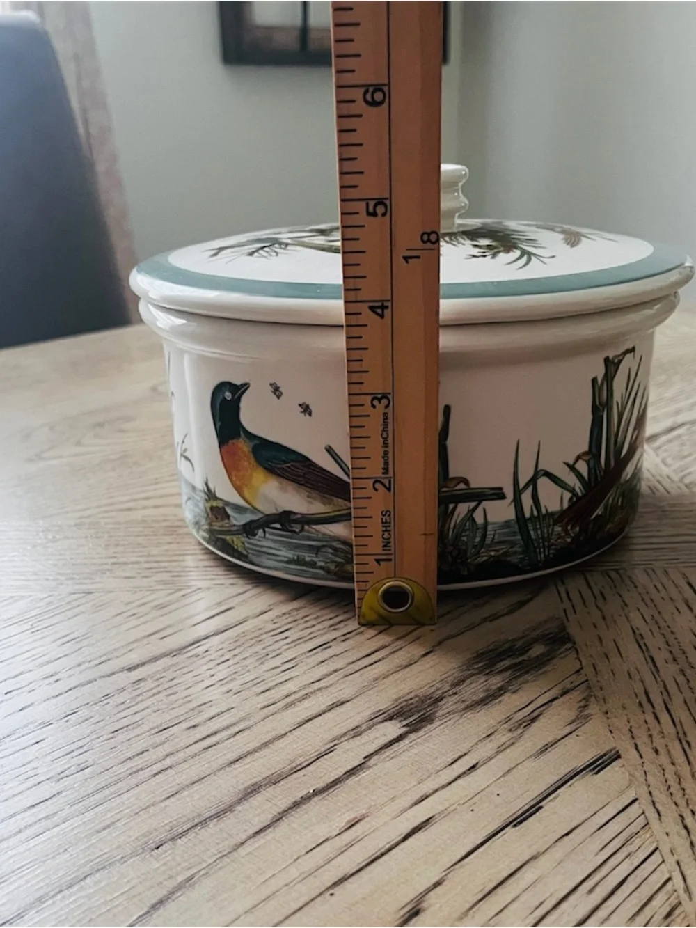 Portmeirion Vintage Birds Of Britain Round Drum Ceramic Casserole Dish